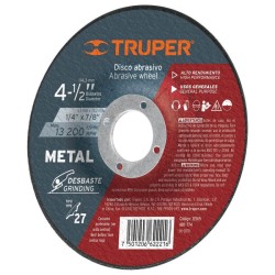 Disco para desbaste de metal, tipo 27, diámetro 4-1/2'