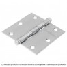 Bisagra cuadrada 2-1/2', acero cromo mate, redonda