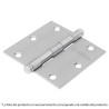 Bisagra cuadrada 2-1/2', acero cromo mate, redonda