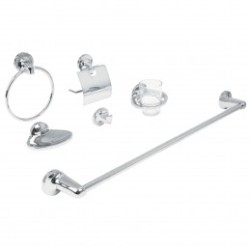 Juego accesorios para baño, 6 piezas, Aqua