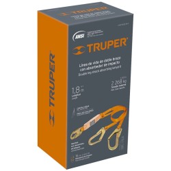 Línea de vida con 2 ganchos, 1.8 m, certificación ANSI