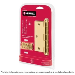 Bisagras cuadradas 3', acero latonado, redonda ,blíster 2