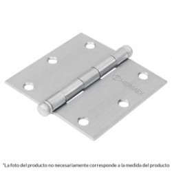 Bisagra cuadrada 3', acero cromo mate, redonda