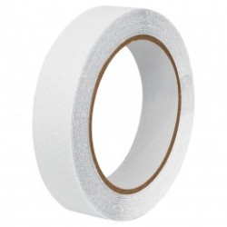 Cinta antiderrapante con abrasivo, rollo, 25 mm, blanca