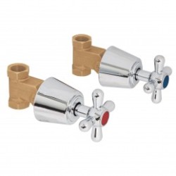 Juego 2 llaves de empotrar, roscables tipo cruceta, Aqua