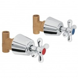 Juego 2 llaves de empotrar, soldable tipo cruceta, Aqua