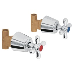 Juego 2 llaves de empotrar, soldable tipo cruceta, Aqua