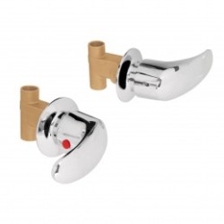 Juego 2 llaves de empotrar, soldable tipo palanca, Aqua