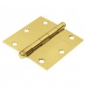 Bisagra cuadrada 3-1/2', acero latonado, redonda