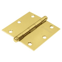 Bisagra cuadrada 3-1/2', acero latonado, redonda
