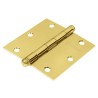 Bisagra cuadrada 3-1/2', acero latonado, redonda