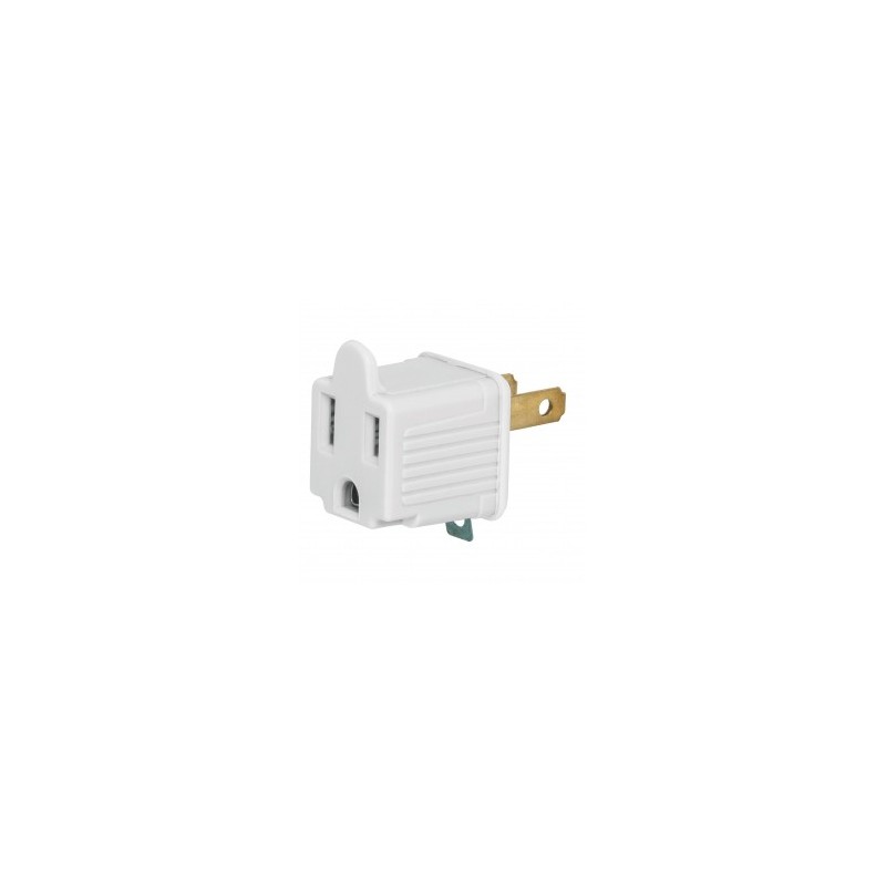 Adaptador 3 a 2, blanco, a granel, Volteck