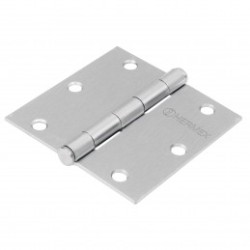 Bisagra cuadrada 3-1/2', acero cromo mate, plana