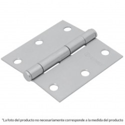 Bisagra cuadrada 3-1/2', acero cromo mate,plana,Hermex Basic
