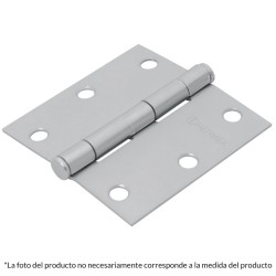 Bisagra cuadrada 3-1/2', acero cromo mate,plana,Hermex Basic