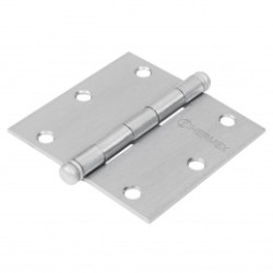 Bisagra cuadrada 3-1/2', acero cromo mate, redonda