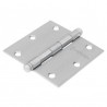 Bisagra cuadrada 3-1/2', acero cromo mate, redonda
