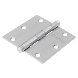 Bisagra cuadrada 3-1/2', acero cromo mate, redonda