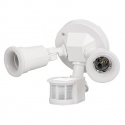 Arbotante blanco con sensor de movimiento, 2XE26, Max. 300 W