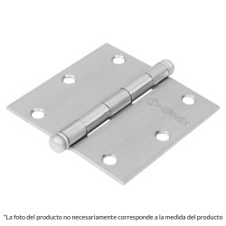 Bisagra cuadrada 4', acero cromo mate, redonda
