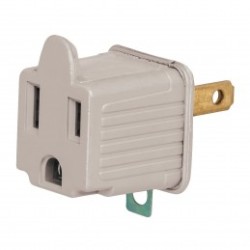 Adaptador 3 a 2 gris, Volteck, 2 piezas