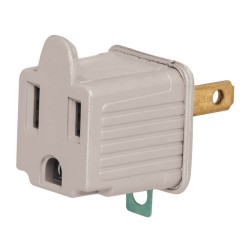 Adaptador 3 a 2 gris, Volteck, 2 piezas