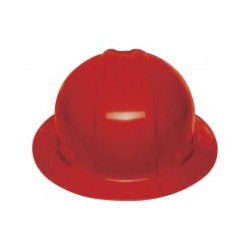 Casco de seguridad, rojo, ala ancha