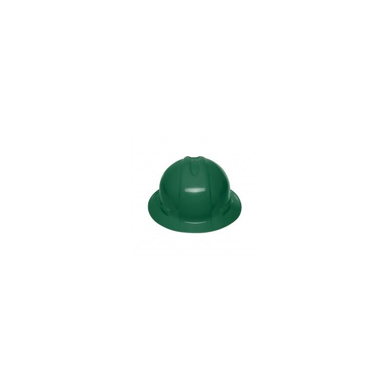 Casco de seguridad, verde, ala ancha