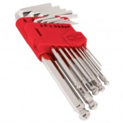 Juego de 13 llaves allen, punta bola, largas, standard