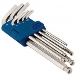 Jgo de 7 llaves Allen extralargas milimétricas c/organizador