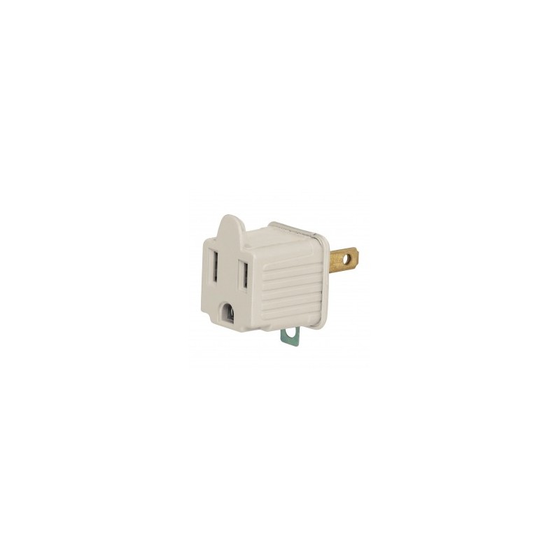 Adaptador 3 a 2, gris, a granel, Volteck