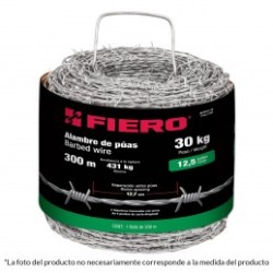 Alambre de púas, calibre 12.5, rollo de 34 Kg.