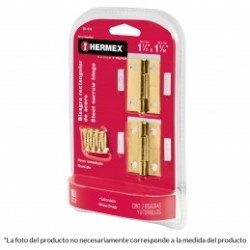 Bisagras rectangulares 2', acero latonado, blíster 2