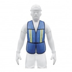 Chaleco de seguridad con cintas reflejantes, azul, Pretul