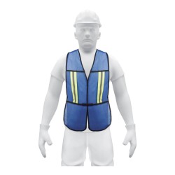 Chaleco de seguridad con cintas reflejantes, azul, Pretul
