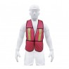 Chaleco de seguridad con cintas reflejantes, rojo, Pretul