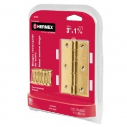 Bisagras rectangulares 3', acero latonado, blíster 2