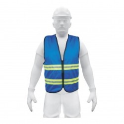 Chaleco de seguridad, alta visibilidad, con cierre, azul