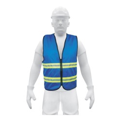 Chaleco de seguridad, alta visibilidad, con cierre, azul