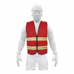 Chaleco seguridad, alta vis,cierre, rojo