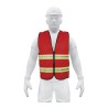 Chaleco seguridad, alta vis,cierre, rojo