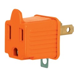 Adaptador 3 a 2 naranja, Volteck, 2 piezas