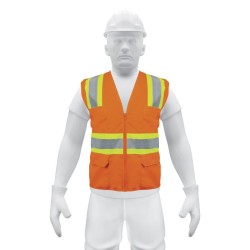 Chaleco de seguridad, maxima visibilidad, con bolsas,naranja