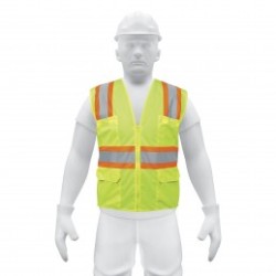 Chaleco de seguridad, máxima visibilidad, con bolsas,verde