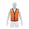 Chaleco de seguridad reforzado, con bolsas, naranja, grande