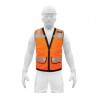 Chaleco de seguridad reforzado, con bolsas, naranja, mediano