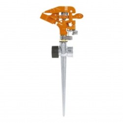 Aspersor metálico dos vías, estaca de 11'