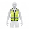 Chaleco de seguridad reforzado, con bolsas, verde, mediano