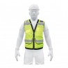 Chaleco seguridad reforzado, con bolsas, verde, extra grande