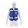 Chaleco brigadista con cintas reflejantes, color azul rey